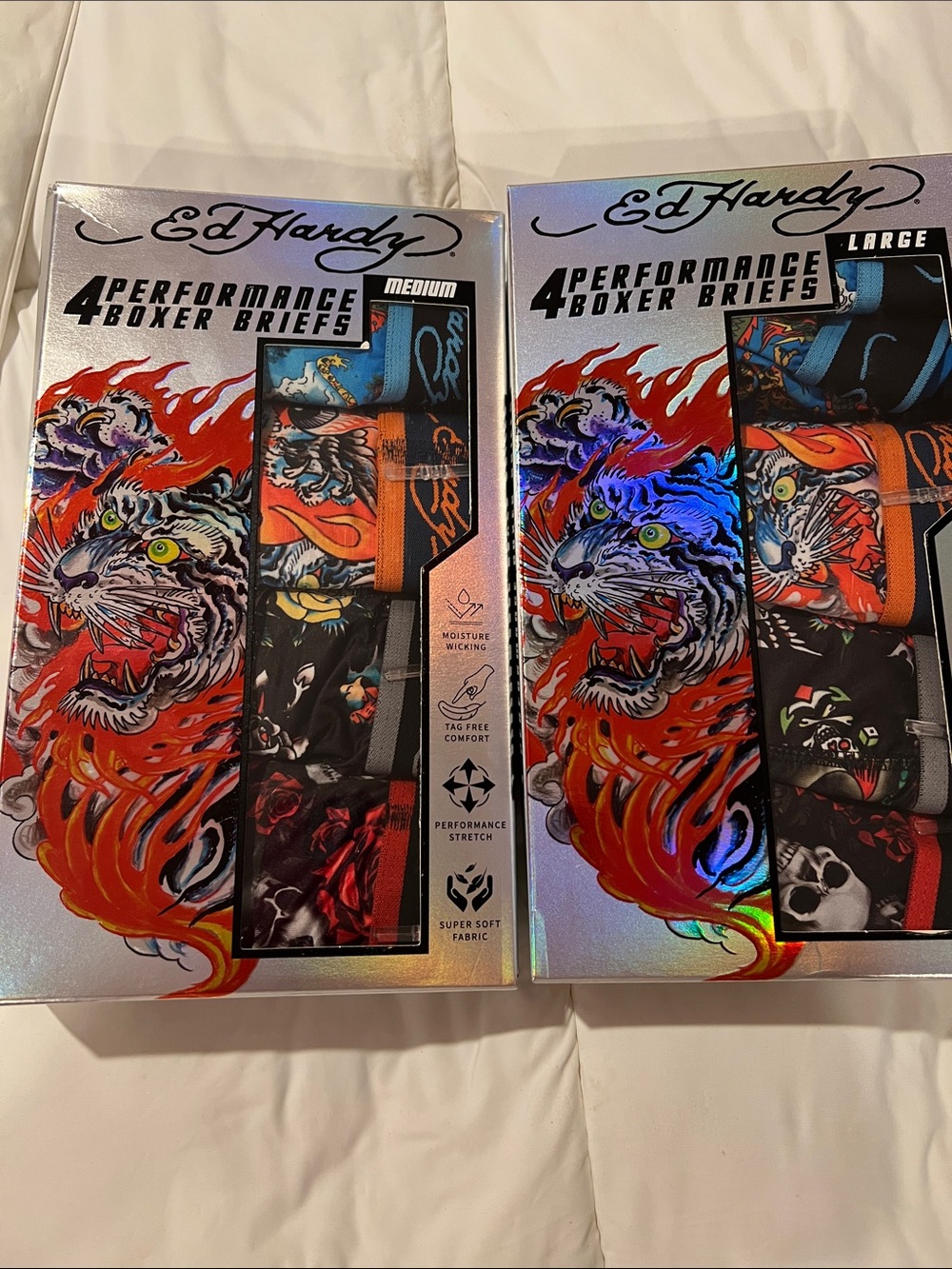 Ed Hardy men’s large performance boxer brief pack of 4